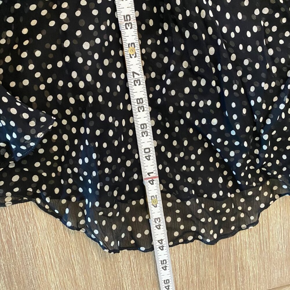 Jackie Bernard Eklektic Dress Low Back Ruffle Layers Polka Dot Black Sz 8 - Picture 15 of 15